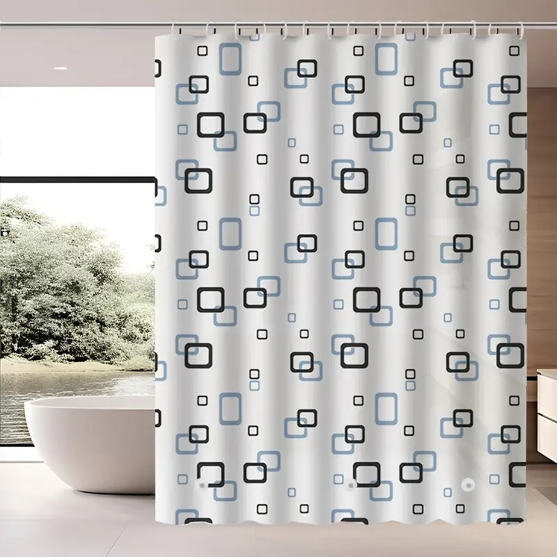 YUSEHY 4G PEVA 轻便格子家居装饰衬里，带磁性重量，防水，平纹，通用节日设计，包含金属眼圈和12个挂钩 - 四季时尚窗帘面板（71x71英寸） 详情 0