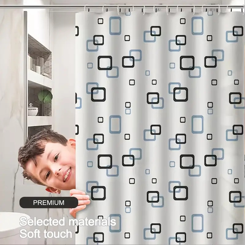 YUSEHY 4G PEVA 轻便格子家居装饰衬里，带磁性重量，防水，平纹，通用节日设计，包含金属眼圈和12个挂钩 - 四季时尚窗帘面板（71x71英寸） 详情 1