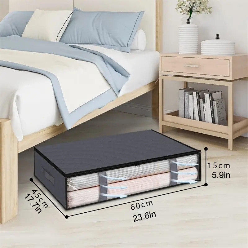 1 2pcs under bed storage bag wardrobe clothing storage bag underbed storage containers storage bin for clothes blankets shoes and pillows 3