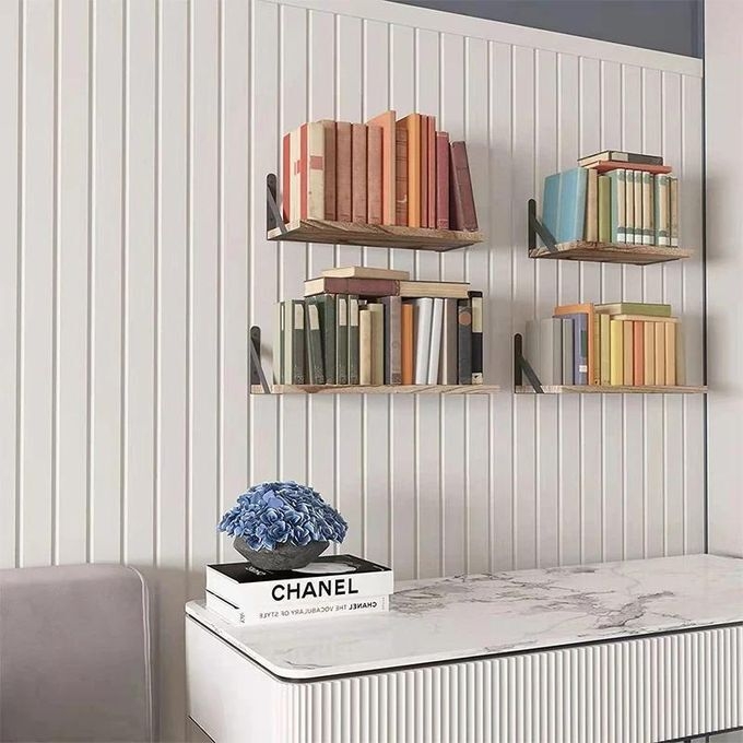 product_image_name-Generic-4pcs/set Wooden Shelf Floating Wall Storage Rack Organizer-7