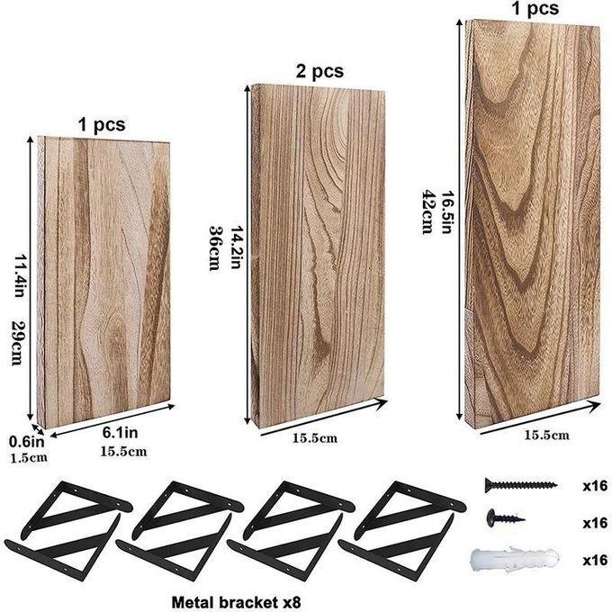product_image_name-Generic-4pcs/set Wooden Shelf Floating Wall Storage Rack Organizer-4