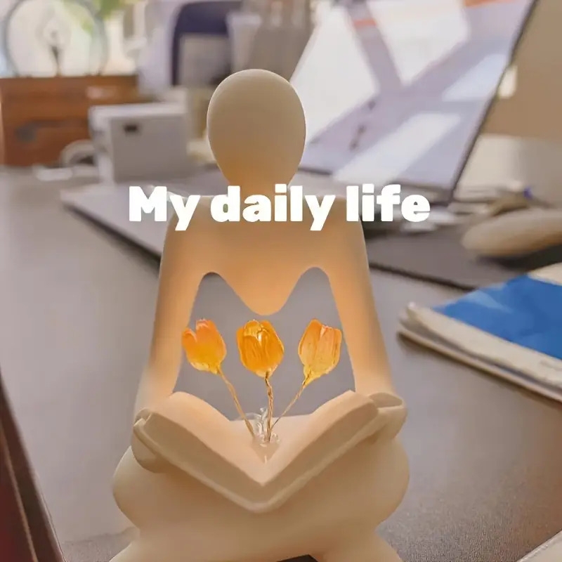 1pc resin artistic abstract   night lamp elegant bedroom decor and unique birthday gift 1