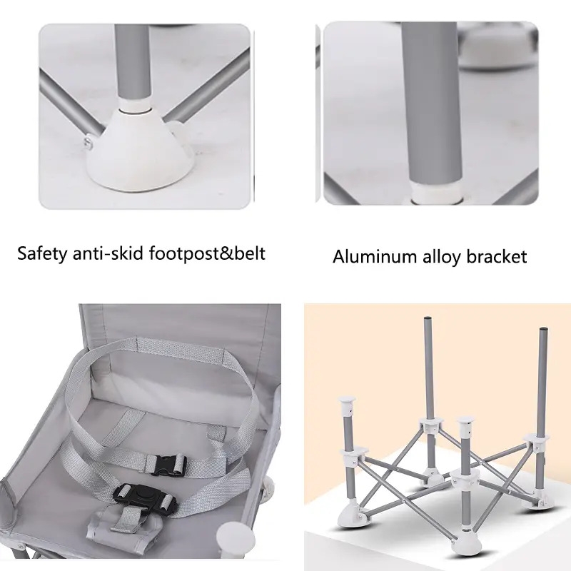aluminium alloy foldable portable compact baby chair with safe belt for indoor outdoor use easy travel for camping picnics boys girls christmas halloween gift details 1