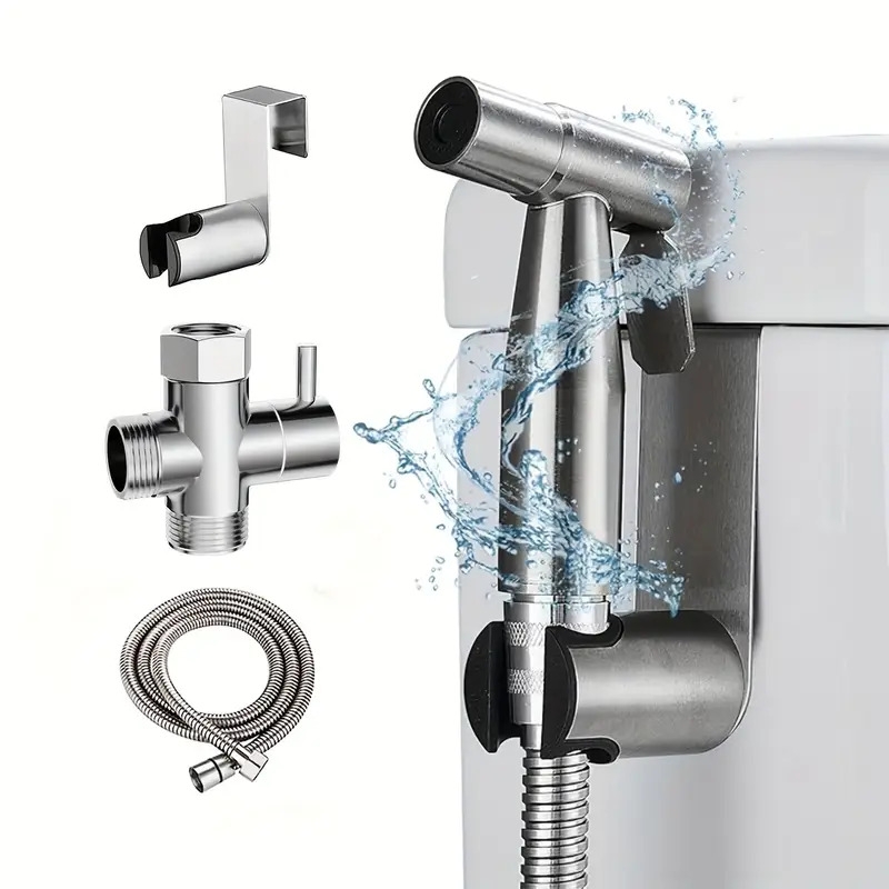 1 set booster high pressure toilet spray gun faucet irrigator household toilet companion woman washer water gun spray head details 1
