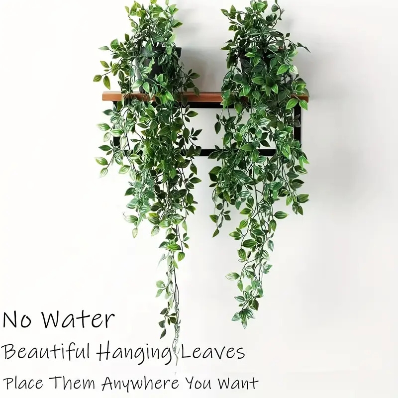 2pcs simulation plant hanging mandala green plant suitable for washroom living room home decor wedding birthday decoration yard office desk shelf decoration spring summer indoor outdoor decor without pot details 0