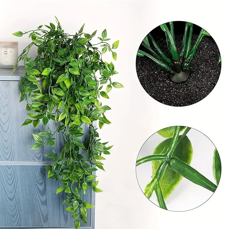 2pcs simulation plant hanging mandala green plant suitable for washroom living room home decor wedding birthday decoration yard office desk shelf decoration spring summer indoor outdoor decor without pot 2