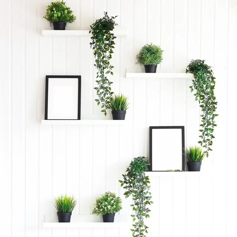 2pcs artificial hanging plants   hanging plants with pot greenery faux   ivy decor   potted plants for home decor indoor outdoor wall room patio office table shelf room decoration aesthetic room decor garden decor home decoration details 6