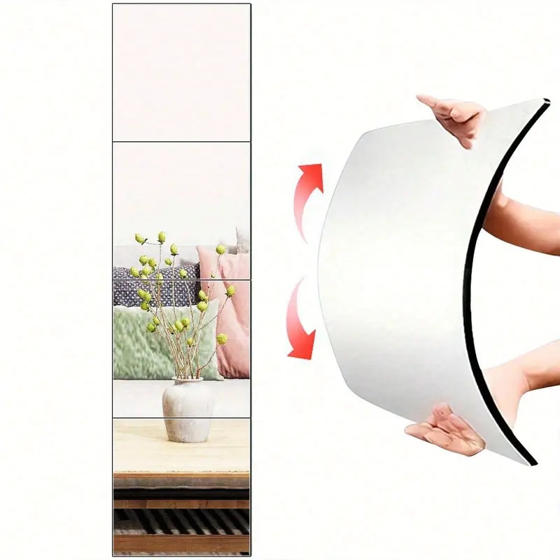 20pcs acrylic square mirror stickers full length self adhesive wall decor safe non glass tiles for home decor modern aesthetic design for bedroom living room kitchen more durable easy installation transform your space details 1
