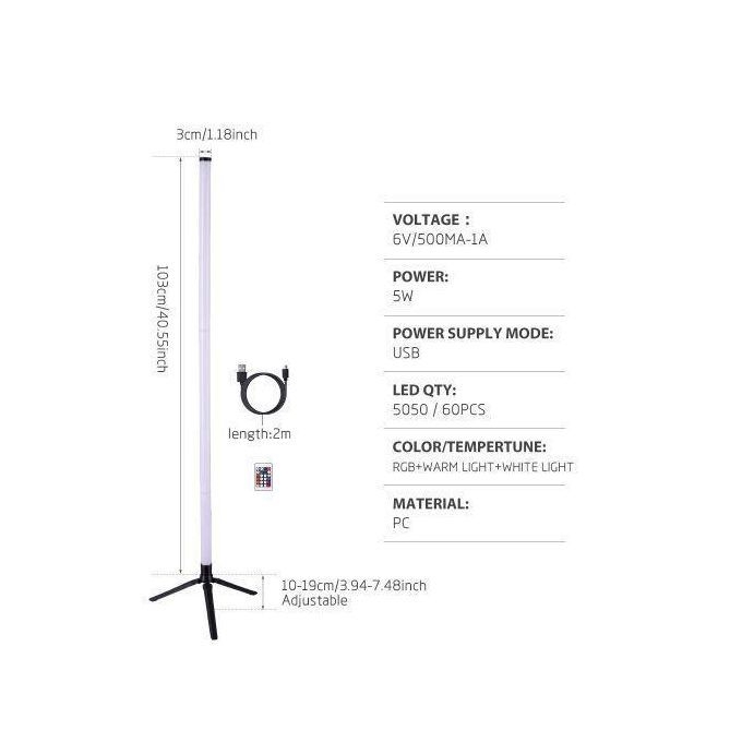 product_image_name-Generic-RGB LED Floor Lamp/Mood Light - Height 130cm-3