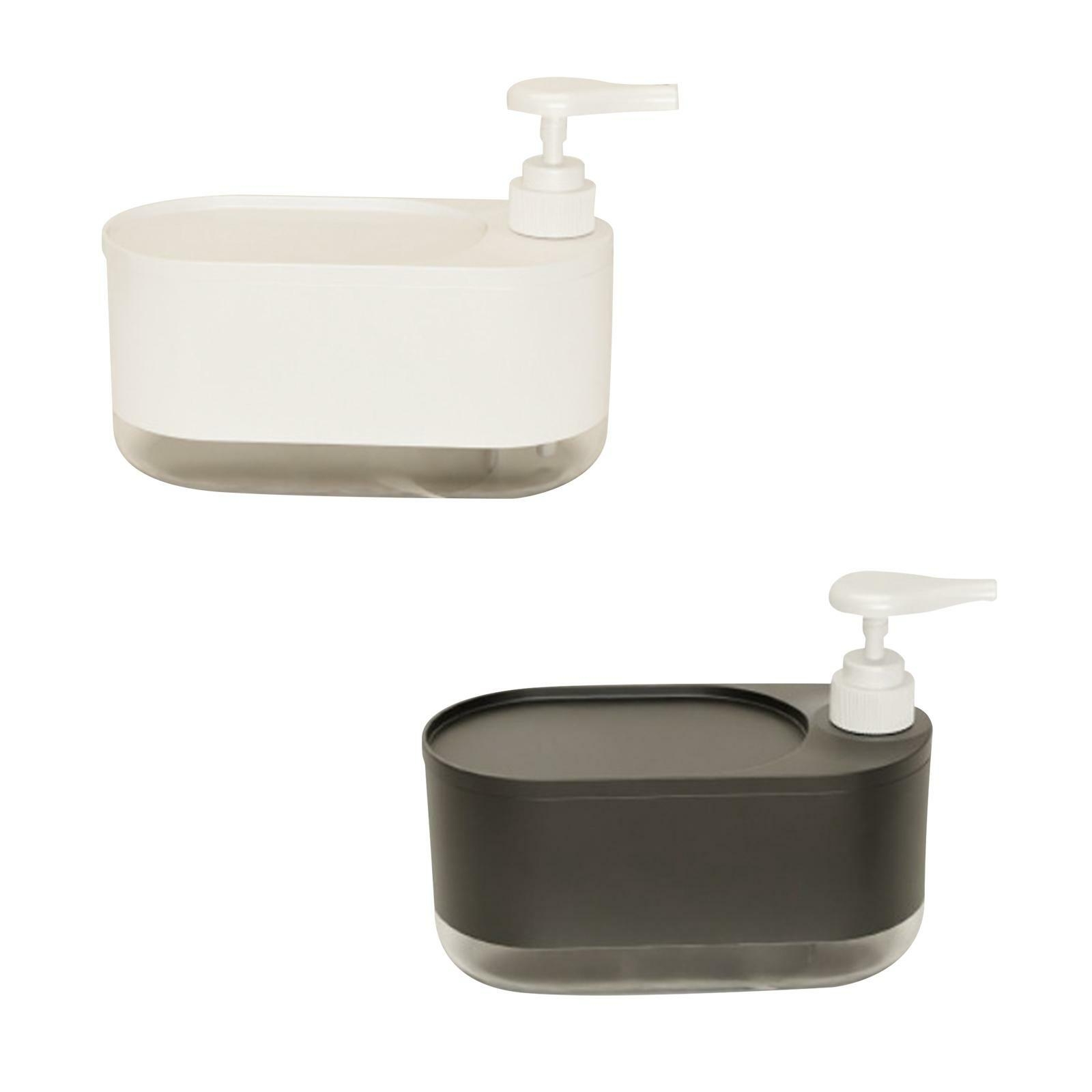 Dish Soap Dispenser Sink Organiser Portable Washing up Liquid Dispenser with Sponge Rack for Countertop Home Bathroom