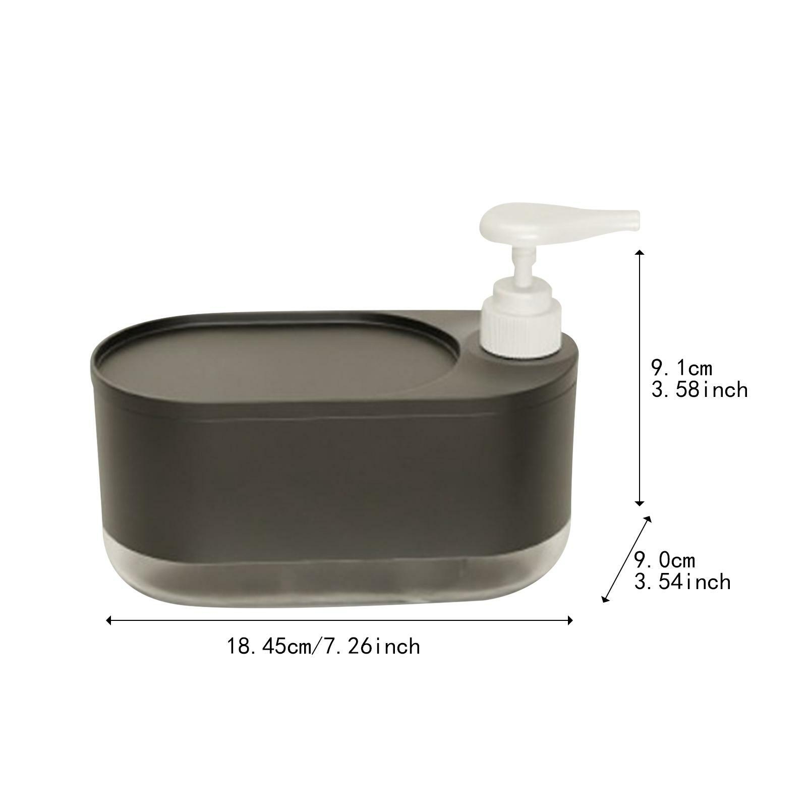 Dish Soap Dispenser Sink Organiser Portable Washing up Liquid Dispenser with Sponge Rack for Countertop Home Bathroom