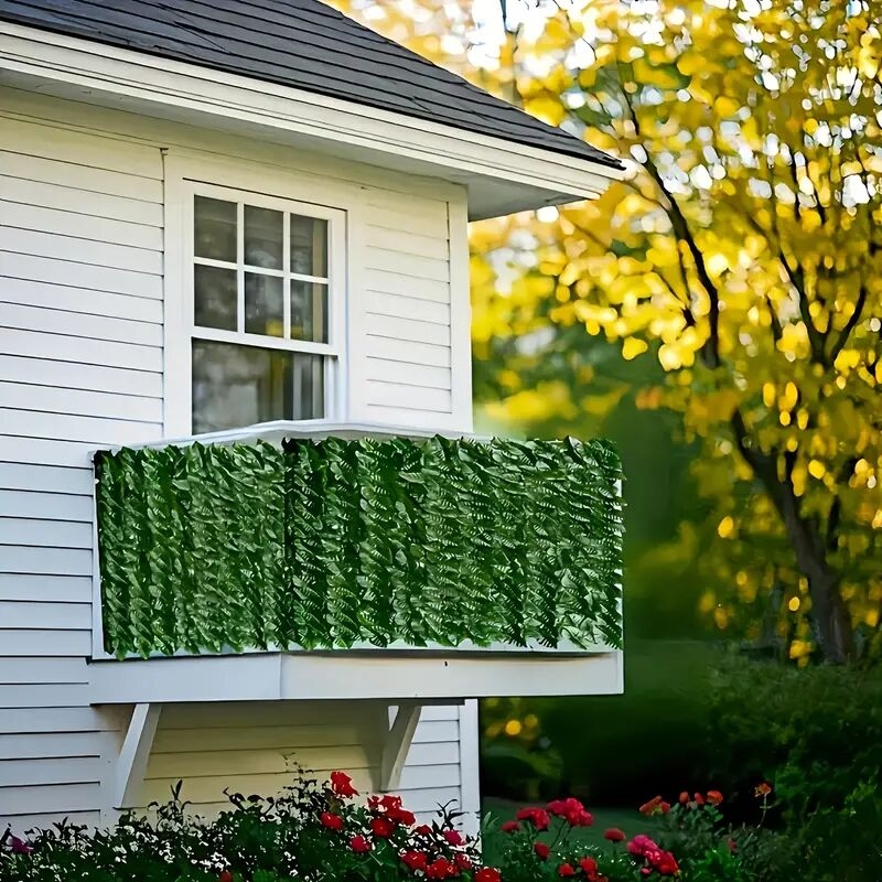 6件套,300厘米x50厘米迷人户外仿真常春藤隐私围栏板 - 抗紫外线耐用塑料绿屏风,适用于室内/室外,易挂墙面装饰,露台、花园、阳台、后院,自然悬挂藤蔓,感恩节装饰佳品 商品详情 7