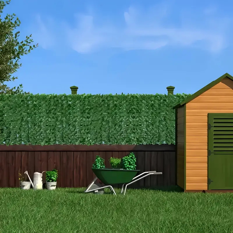 6件套,300厘米x50厘米迷人户外仿真常春藤隐私围栏板 - 抗紫外线耐用塑料绿屏风,适用于室内/室外,易挂墙面装饰,露台、花园、阳台、后院,自然悬挂藤蔓,感恩节装饰佳品 商品详情 6