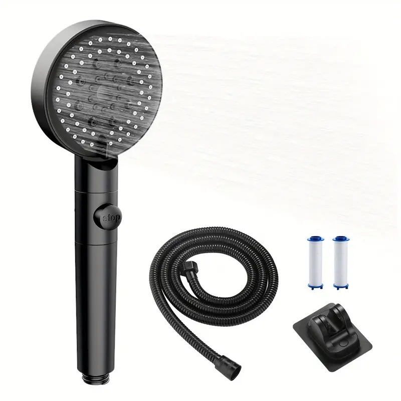shower head and hose 2m high pressure shower heads handheld shower head with 6 spray water saving shower heads with filter core accessory set showerhead and hose set for adult children bathroom details 7