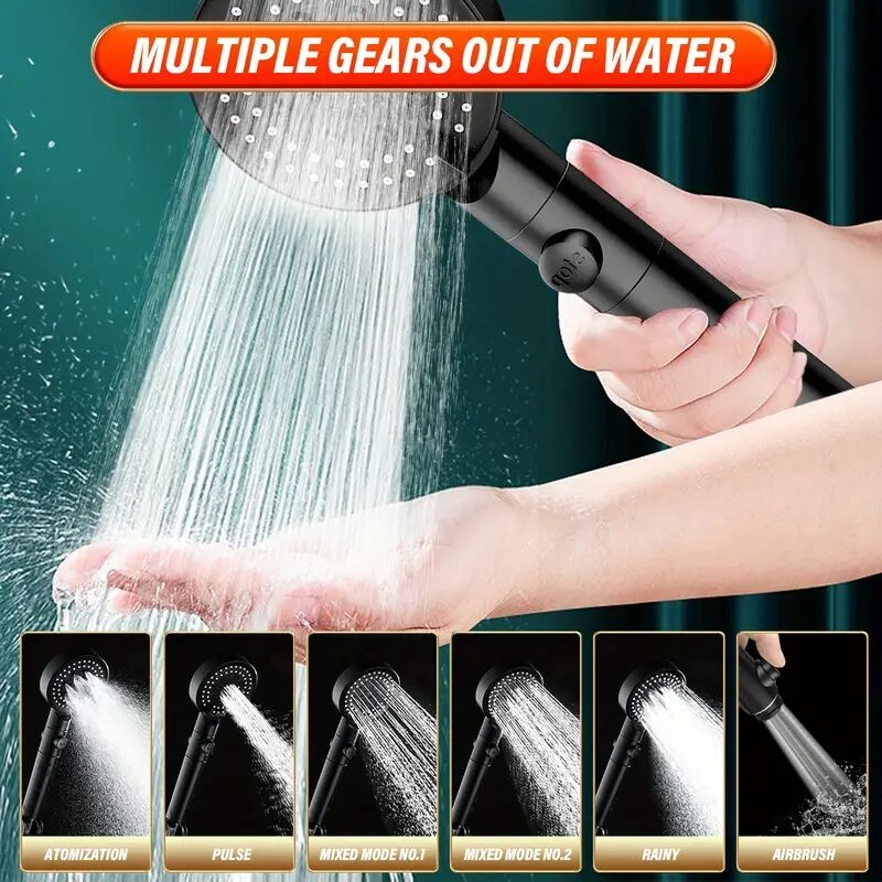 shower head and hose 2m high pressure shower heads handheld shower head with 6 spray water saving shower heads with filter core accessory set showerhead and hose set for adult children bathroom details 1
