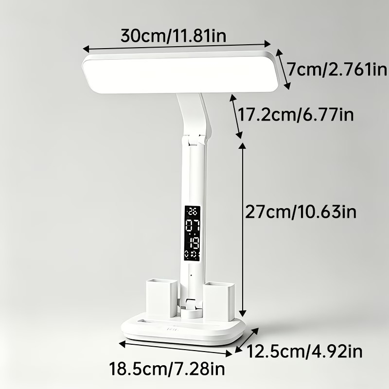 2026 new product foldable multifunctional study desk lamp 3     dimming learning table lamp with clock and pen holder bedroom reading lamps Product details 1