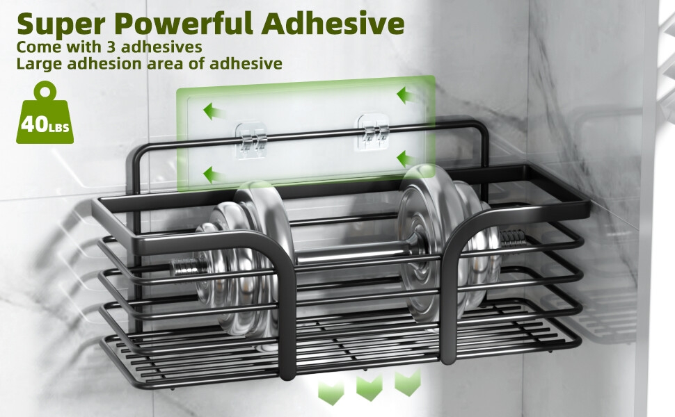 adhesive shower caddy