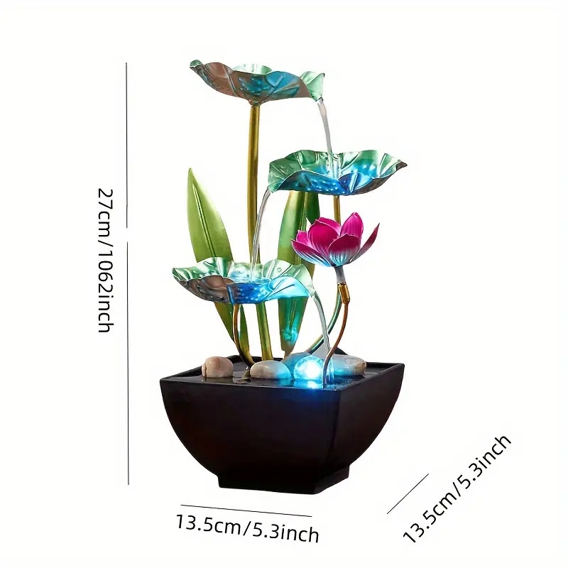 3 tier indoor desktop fountain usb powered metal   waterfall for living room office bedroom decor 3