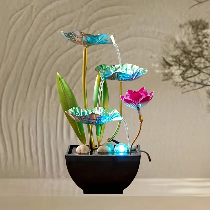 3 tier indoor desktop fountain usb powered metal   waterfall for living room office bedroom decor 1