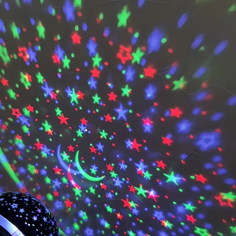 popular   1pc led starry sky projector lamp usb powered 7 color rotating dance hall light with colorful stars moon   for romantic room decor ideal for parties christmas valentines camping weddings home birthday gift details 4