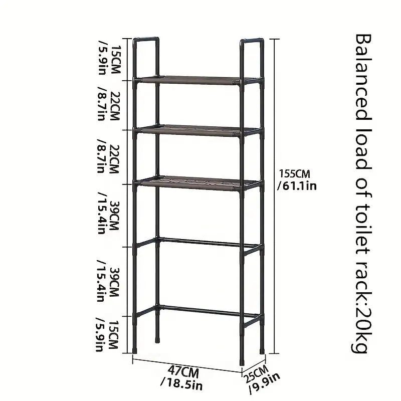 1pc over the toilet storage rack floor mount toilet rack free standing multi layer bathroom storage rack toilet bathroom non perforated finishing storage rack bathroom storage organization 1