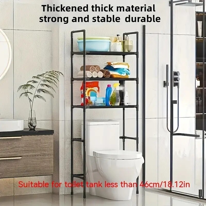 1pc over the toilet storage rack floor mount toilet rack free standing multi layer bathroom storage rack toilet bathroom non perforated finishing storage rack bathroom storage organization details 2