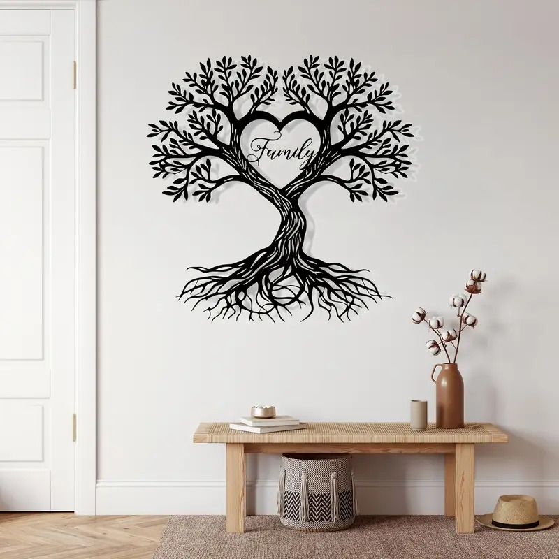 支持个性化定制铁艺地址号码牌/墙面装饰，爱心树、生命树造型，传达成长与爱，适用于住宅、公园、商业等场景，是理想的乔迁礼、各种节日、墙面及户外装饰，无需电力、安装简易、防水耐用。家居、厨房用品  家居装饰  家居装饰品  雕塑  雕像壁饰 商品详情 1