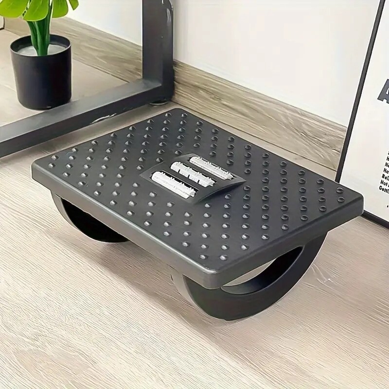 1pc stepping foot stool under table massage foot pedal     and massage   feet anti cross legs suitable for office or desk black 10