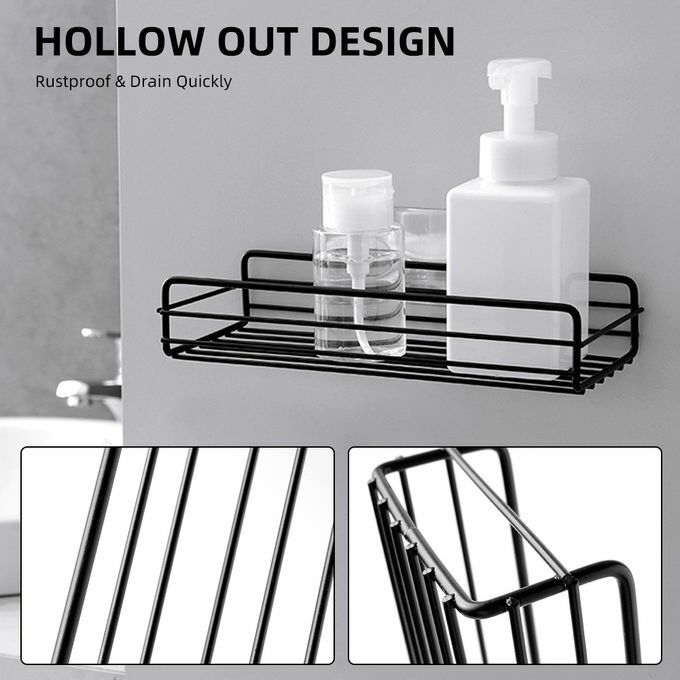 product_image_name-Generic-Bathroom Shower Storage Organizer Shower Rack -1Pc & 2 Hooks-1