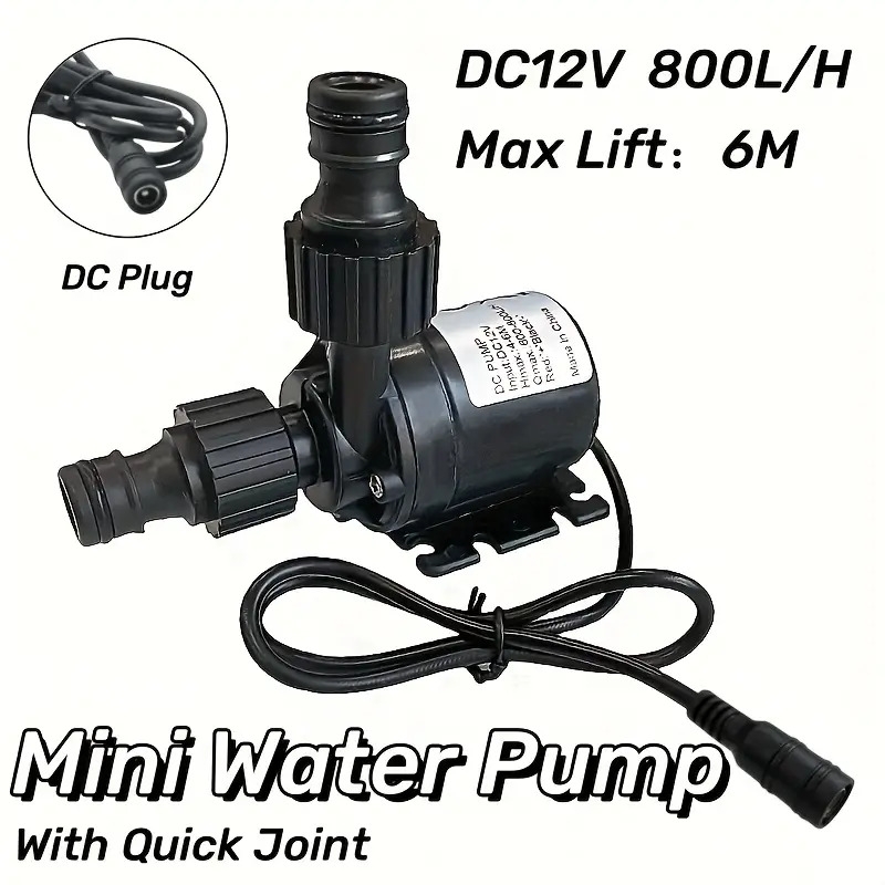 1个 12v/24v/36v高流量水泵 - 800l/h重型水族馆、池塘、喷泉、鱼缸、海洋循环泵,带快速接头连接器,无刷电机,紧凑设计适用于淡水/海水 - 适合大型水箱和池塘 - usb供电( 12v/24v/36v)- 兼容 12v/24v/36v电源 商品详情 0