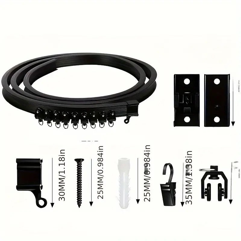 1 set ceiling mounted curtain track flexible curtain rail with track curtain system rv curtain track room divider ceiling track for curtains details 1