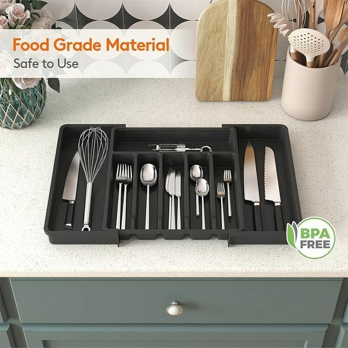 product_image_name-Generic-Silverware Drawer Organizer, Expandable Utensil Tray for Kitchen, BPA Free-3
