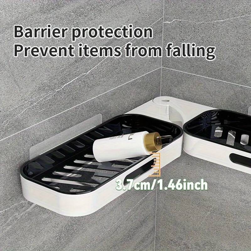 1件重型角落置物架 - 无需钻孔免损伤安装,节省空间的浴室、厨房、淋浴间悬浮搁板 - 现代白色角落储物架(易于组装),浴室搁板,厨房整理,现代设计,光滑表面,耐用塑料,悬浮搁板 商品详情 2