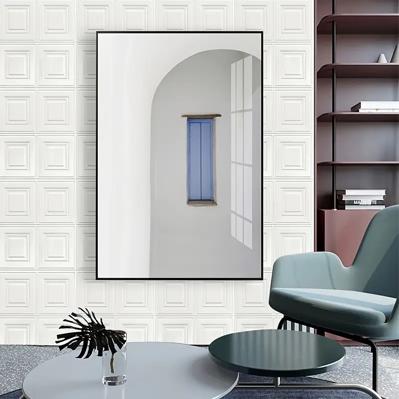 /100片 3毫米厚防水防潮自粘纯色凹凸3d墙纸,xpe材质耐磨可移除,尺寸13.78*13.78英寸,适用于客厅、卧室、浴室、厨房 商品详情 3