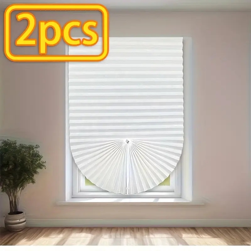 2件可调节尺寸百褶遮阳帘 - 随时轻松安装，可拆卸窗帘 - 适用于房间、客厅、办公室等场所 - 春夏遮阳及室内遮阳 - 多种尺寸与颜色选择，简约装饰 商品详情 4