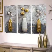3pcs creative 3d wall sticker floral vase pattern self adhesive wall stickers bedroom entryway living room porch home decoration wall stickers removable stickers wall decor decals details 1