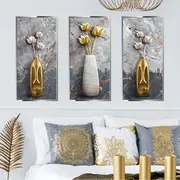 3pcs creative 3d wall sticker floral vase pattern self adhesive wall stickers bedroom entryway living room porch home decoration wall stickers removable stickers wall decor decals details 3