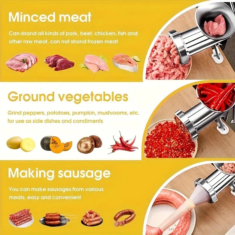 1pc manual meat grinder with desk clamp heavy duty sausage maker and vegetable crusher kitchen supplies details 4