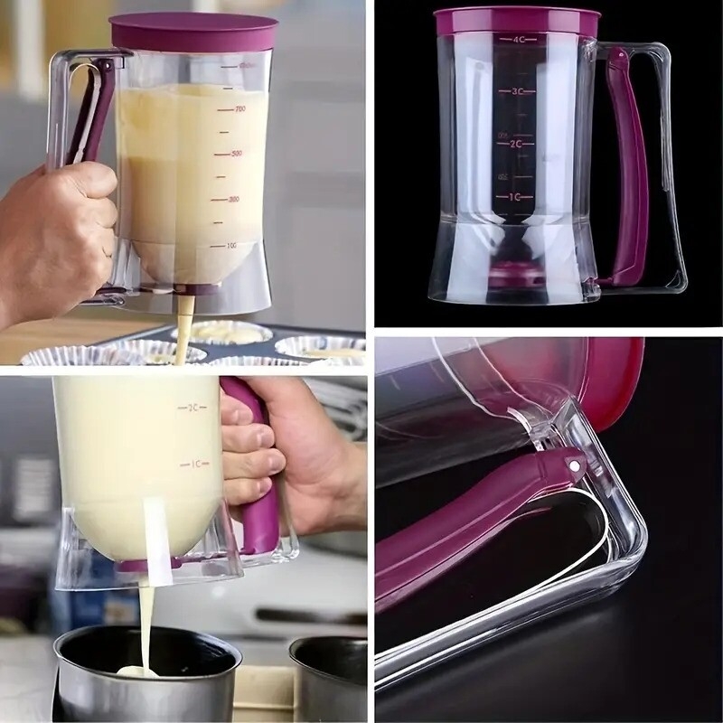1pc pancake batter dispenser batter dispenser with squeeze handle pancake dispenser for batter pancake dispenser mix dispenser for griddle perfect pancakes cupcake waffle   cake kitchen tools baking tools 2