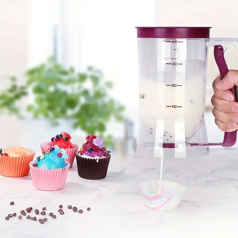 1pc pancake batter dispenser batter dispenser with squeeze handle pancake dispenser for batter pancake dispenser mix dispenser for griddle perfect pancakes cupcake waffle   cake kitchen tools baking tools 1