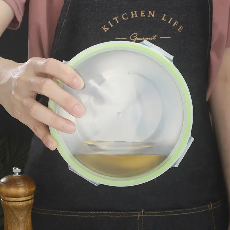 3pcs stainless steel food storage set airtight containers with vented lids for fridge freezer reusable salad crispy food meal prep containers portable tableware for school ideal gift for round bento 7