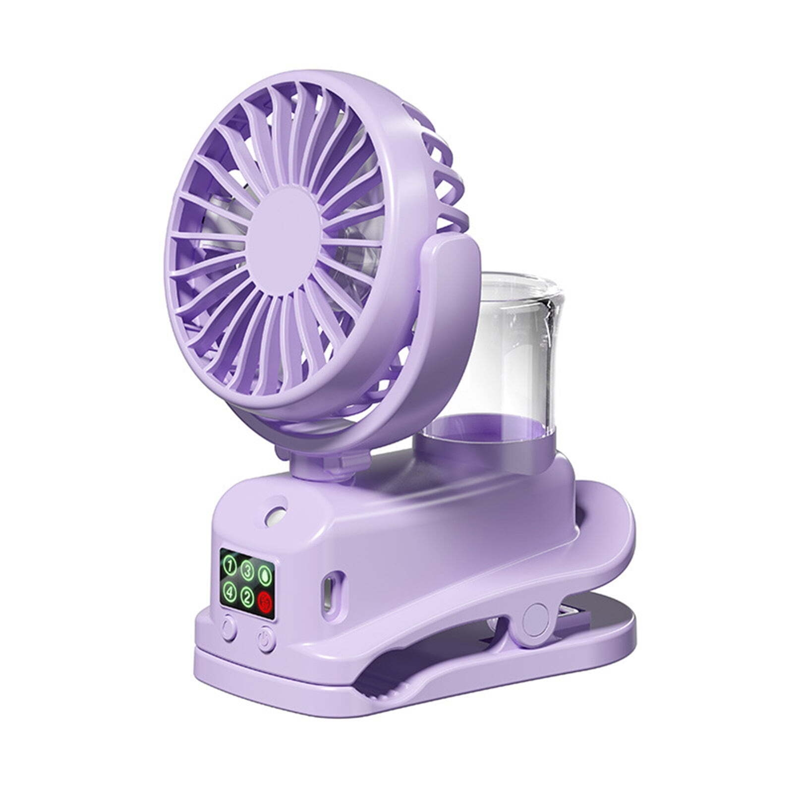 Gnmfd USB Rechargeable Clip Fan with Spray 4 Speed Quiet Strong Wind 360° Rotation Portable Desk Fan Type-C Charging Cooling Fan for Bedroom Office Travel Outdoor