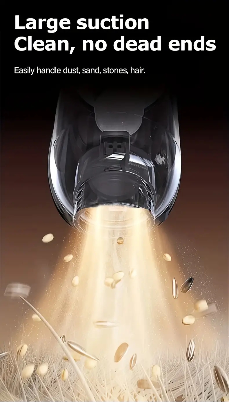 手持式汽车吸尘器，16000pa汽车吸尘器便携式无绳，2合1空气除尘器和吸尘器，多喷嘴，120w高功率手持吸尘器，适用于汽车，家居，宠物，办公室，迷你吸尘器 详情 0