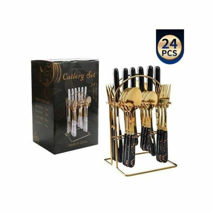 product_image_name-Generic-24 Pièces/ensemble Ensemble De Couverts De Luxe En Acier Inoxydable Miroir Poli Fourchettes Cuillères Couteaux-1