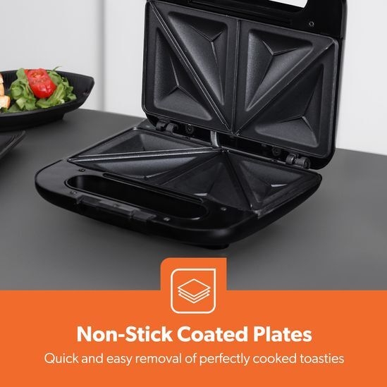 2 Slice Toastie Maker Geepas 2-Slice Toastie Maker – 750W Non-Stick  Sandwich Toaster, Easy Clean, Black Sandwich Maker Grill