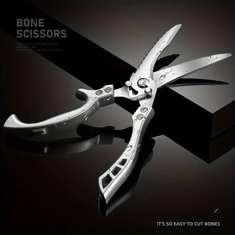 1pc heavy duty stainless steel kitchen scissors multifunctional poultry shears for chicken fish safe ergonomic handle with for cooking and bone cutting cooking essentials ergonomic kitchen scissors sharp cutting tool details 8