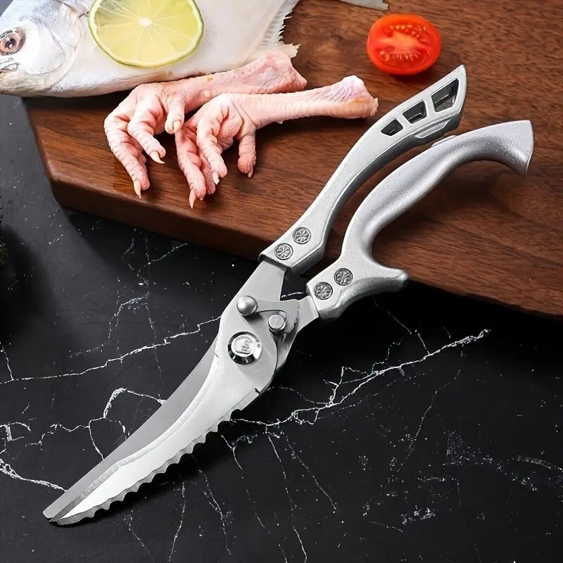 1pc heavy duty stainless steel kitchen scissors multifunctional poultry shears for chicken fish safe ergonomic handle with for cooking and bone cutting cooking essentials ergonomic kitchen scissors sharp cutting tool details 10