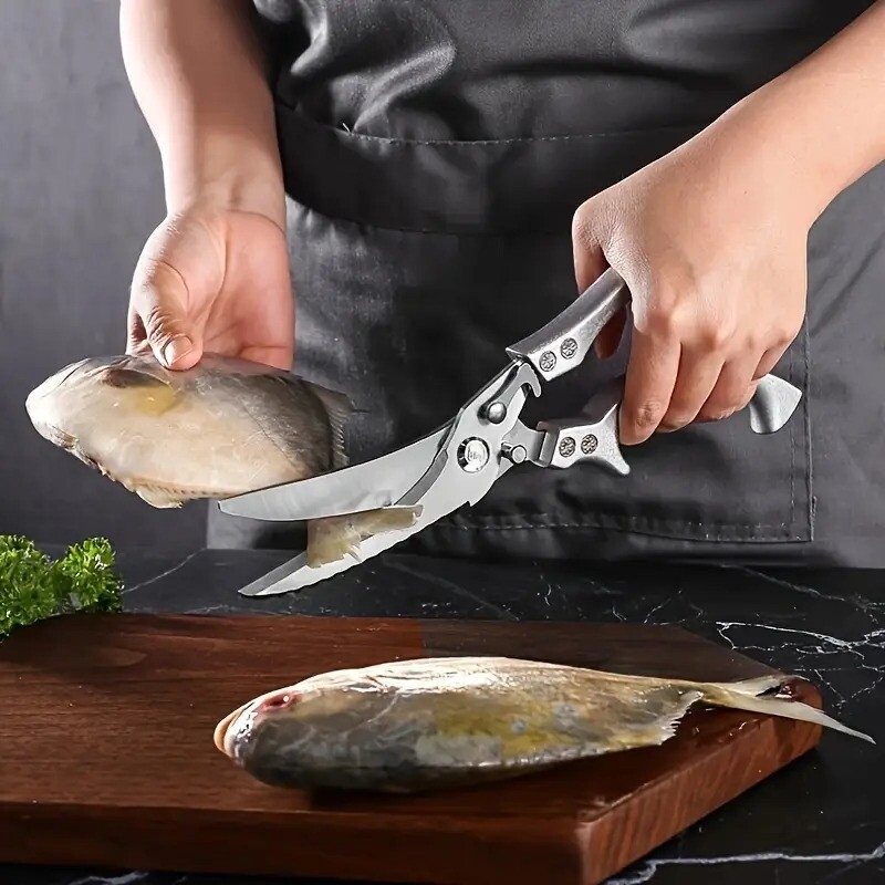 1pc heavy duty stainless steel kitchen scissors multifunctional poultry shears for chicken fish safe ergonomic handle with for cooking and bone cutting cooking essentials ergonomic kitchen scissors sharp cutting tool details 11