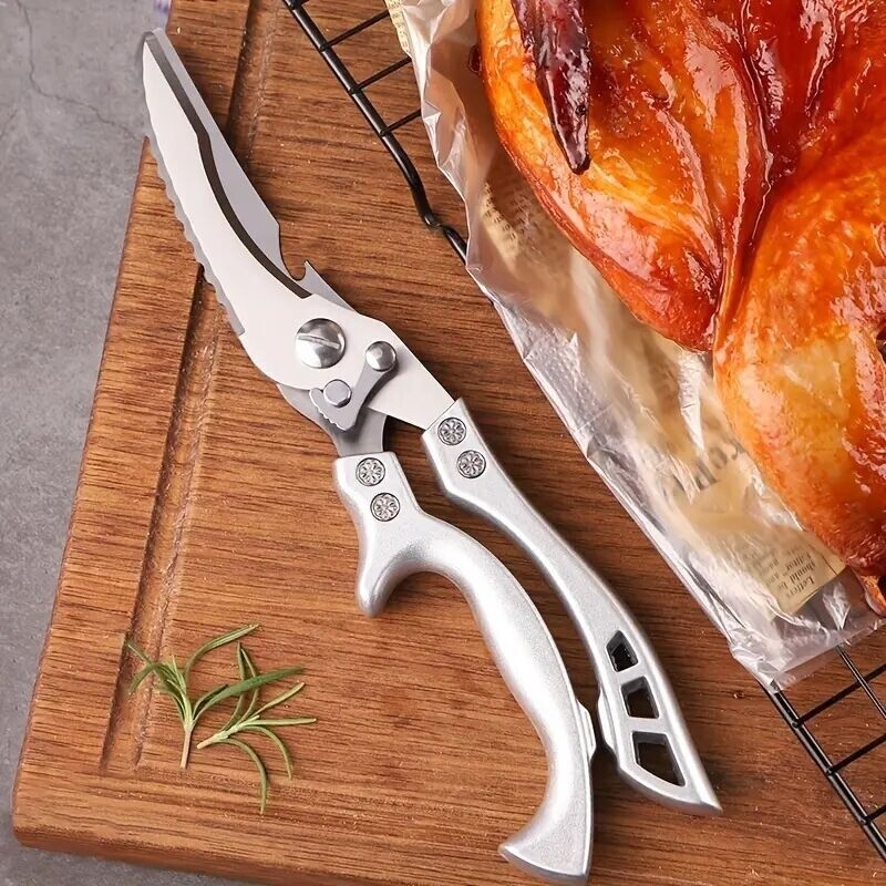 1pc heavy duty stainless steel kitchen scissors multifunctional poultry shears for chicken fish   safe ergonomic handle with   for cooking and bone cutting cooking essentials ergonomic kitchen scissors sharp cutting tool details 0