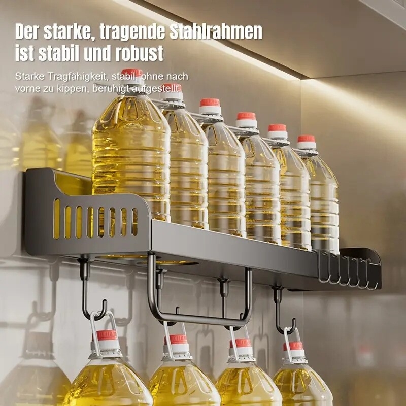 60  stainless steel kitchen organizer rack with dual chopsticks holder,   wall mount, space-saving storage for utensils and spices, kitchen organizers and storage details 8